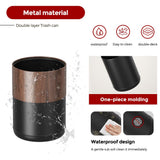 LEASYLIFE 3.1Gal Modern Walnut Trash Can,Open-Top Bathroom Trash Bin