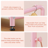 Kids Clothing Rack with Storage Shelf, Kids Dress Up Storage for Coats, Small Baby Garment Rack for Hanging Clothes, Toddler Wardrobe Closet Organizer (Classic, Pink)