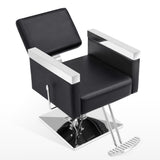 BarberPub Classic Recline Hydraulic Barber Chair Salon Spa Chair Hair Styling Beauty Equipment 3021 (Black)