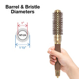 Olivia Garden NanoThermic Ceramic + Ion Round Thermal Hair Brush - Not Electrical - Professional Blowout Brush for Normal to Thick Hair, NT-24 1"
