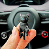 RCAGCAT 6Pcs Mini Cat Office Figurines, Cute Resin Computer Monitor Miniature Cat Desk Set for Office, Home Decoration Perfect Cute Cat Gift for Cat Lovers