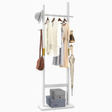 Clothes Rack Heavy Duty, Small Hanging Rack Hall Tree, Very Sturdy Coat Rack Stand White USYD-201 Aibiju