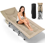 Ouwxim Camping cots for Adults,Cots for Sleeping,Cushion and Pillow, Camping Tent cot,High Weight Capacity, Compact Storage,with Carry Bag,Ideal for Outdoor Camping, Office use,Napping, Beach Trips