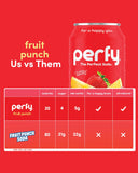 PERFY Caffeine Free Fruit Punch Soda | Made With Real Fruit Juice – Low Sugar Nootropic Drink with L-Theanine + Ashwagandha | Calming Adaptogen Mocktail | Keto + GLP-1 Friendly | Sweetened with Stevia & Monk Fruit | (12-Pack Healthy Functional Soda Altern