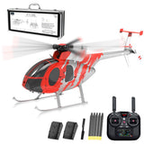 rcxperts YU Xiang F119S MD500 Remote Control Helicopter, 1/16 2.4G 9CH 250-Class 6-Axis Gyro Military RC Helicopter with 6G/3D Switchable Modes and Optical Flow for Adult(Red & Sliver/2 Battery)