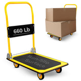 Mount-It! Heavy Duty Folding Hand Truck Dolly Platform Truck, 660 lb Flatbed Cart with Wheels