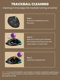 Wireless Trackball Mouse, Adjustable Angle Rechargeable Backlit-Purple Ball