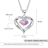 Oseew Personalized 2 Pear Birthstone Necklace for Women 10K 14K 18K Solid Gold Engraved Name Birthday Christmas Mother's Day Jewelry Gifts for Her