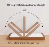 ZOROSY Desk Makeup Mirrors with Wood - Rectangle Wall-Mounted Mirrors Table Mirrors for Living Room Bedroom Birthday Gifts (10.5" L x 7.8" W)