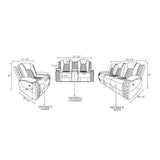 Ritz Power Recliner Living Room Set with LED for Living Room, Dormitory, Guest House, Playroom, Airbnb,Apartment