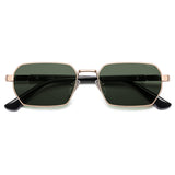 SOJOS Retro Rectangle Polarized 90s Sunglasses Women Men SJ1270 Gold/Green