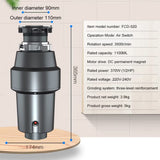 ZKK Kitchen Food Waste Disposers 370W Garbage Processor Disposal Crusher Stainless Dteel Grinder Household Kitchen Food Waste Wet Waste Disposal red