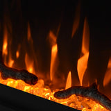 50 inch Electric Fireplace, Ultra-Thin Electric Fireplace Inserts, Ultra-Narrow Frame, Wall Mounted and Recessed Fireplace, Log & Crystal, Touch Screen & Remote Control, 1500W