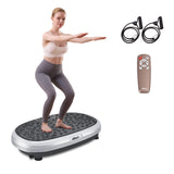EILISON FitMaxx 3D XL Vibration Plate Exercise Machine - Whole Body Workout Vibration Platform w/Loop Bands - Lymphatic Drainage Machine for Weight Loss, Shaping, Recovery (Fitmaxx Silver)