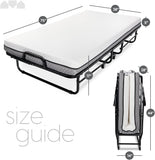 Milliard Deluxe Diplomat Folding Bed with Mattress for Adults, Twin Size, Portable Foldable Bed with Luxurious Memory Foam Mattress & Super Strong Frame, 75” x 38", Fold Up, Roll Away, & Hideaway
