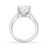MSBLUE Size 5 2ct Princess Cut Moissanite Engagement Ring, Rhodium Plated
