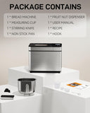 MERIOR 25-IN-1 Bread Maker with Visible Lid | 2lb Automatic Machine, Auto Nut Dispenser, 13-Hour Delay Timer, One-Touch Control & Recipes – Easy Operation, High Success for Homemade Bread