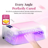 krofaue 380W Fast Curing UV Nail Lamp with Auto Sensor Professional Cordless UV Light for Gel Nails with Detachable Arm Rest, 6 Timers UV/LED Nail Dryer for Nail Salon and Home DIY