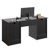 Office Desk with Lockable Drawers, Modern Computer Desk with File Drawer