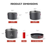 Camping Cookware, Aluminum Camping Cooking Set Camp Kitchen, Portable Camping Pots and Pans Set Alocs