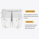 Heavy Duty Double Soft Close Pull-Out Trash Bin with Under-Mount Slides, Dual Waste Cans for Under Kitchen Cabinets, Ideal Garbage Solution (350x480x415mm)