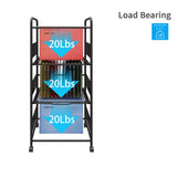 PUNCIA 3 Tiers Metal Rolling File Carts with Wheels Hanging Files for Letter Size Movable Pull-Out File Folder Rack Drawer File Cabinet
