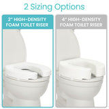 Vive Toilet Seat Riser Cushion for Seniors - Universal Fit - Raised Toilet Seat with High-Density Foam for Elongated & Standard - Firm Handle, Cushioned & Padded - Elevated Medical Handicap Lifter