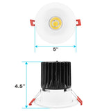 LUXRITE 4 Inch LED Recessed Lighting with Junction Box, 18W, CRI 90, 5 Color Selectable 2700K-5000K, 1500 Lumens, Regressed LED Downlight, 40° Spotlight, Dimmable, Wet Rated, IC Rated (4 Pack)