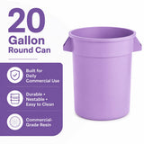 Getzi 6 Pack 20 Gallon Purple Round Commercial Trash Can