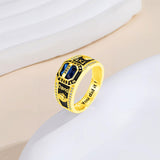 Oseew 2027 Men College Graduation Class Ring (Yellow Gold)