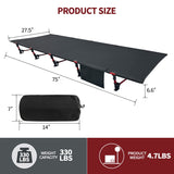 Sutekus Portable Camping Cot Sleeping Cot Ultralight Backpacking Cot Bed for Outdoor Hiking Travel Beach Mountaineering (Black) Sutekus