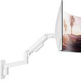 ARES WING Wall Mount Monitor Arm for 17-49 Inch Ultrawide Screens, White
