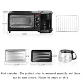 HEQIM Portable Oven Breakfast Maker, 3-in-1 Breakfast Maker Station with Coffee Machine, Non-Stick Pan, Toaster Oven, 30-Min Timer