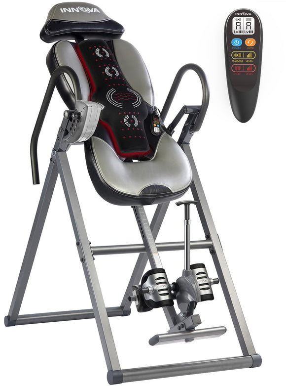 ITM5900 Advanced Heat and Massage Inversion Table, Gray/Black Innova Health and Fitness