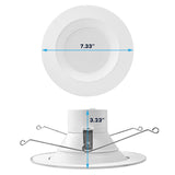 Luxrite 5/6 Inch Retrofit LED Recessed Lighting, 17W=90W, 1500LM, 5CCT Color Selectable 2700K | 3000K | 3500K | 4000K | 5000K, Dimmable Can Light, CRI 90, Wet Rated, Energy Star, Baffle Trim (16 Pack)