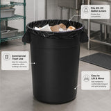 Getzi 6 Pack 20 Gallon Black Round Commercial Trash Can