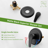 VIKASI Tub Shower Faucet Set with 10 Spray Handheld Shower Matte Black Shower Head and Handle Set Shower System with Tub Spout 4.7 Inch Shower Handheld Shower Fixtures Tub and Shower Trim Kit