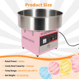 1000W 110V Commercial Electric Cotton Candy Machine with Sugar Scoop, 3000R/M Cotton Candy Maker Machine with Stainless Steel Large Sugar Bowl, Candy Machine for Kids Christmas Party Home