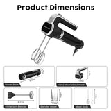 2-In-1 Hand Mixer Immersion Blender Electric Handheld, Portable Hand Blender Electric Mixer with Beater Dough Whisk & Blending Cup, Food Processor Kitchen Gadgets for Smoothies Baby Food Baking & Soup