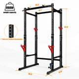 Bongkim Power Rack, Rack Cage for Weight Training, Adjustable Squat Stand Rack for Home Gym Equipment, Lifting Cage with 660lb Capacity (Black)