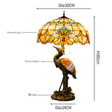 GAUUA Tiffany Table Lamp 18" Tiffany Style Large Table Lamp Yellow Baroque Desk Lamp