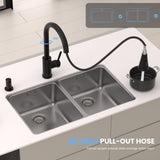 Touchless Kitchen Faucet with Pull-Down Sprayer, Kitchen Sink Faucet Stainless Steel Faucets with Soap Dispensor, Single Handle Hands-Free Sensor Suitable for 1 to 4 Hole Sink