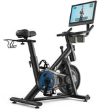MERACH Exercise Bike, Brake Pad Stationary Bike with Exclusive App, Low Noise Indoor Cycling Bike with 270lbs Capacity, Tablet Mount and Fitness Courses for Weight Loss-Orange