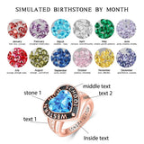 Oseew 2027 Class Graduation Ring Women High School College (Rose Gold)