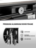 Glass Shower Doors, 56" - 60" W x 72" H Double Sliding Shower Door, Aluminum Semi-Frameless & 1/4"(6mm) Clear Tempered Glass Bypass Shower Door for Walk in Shower, Matte Black