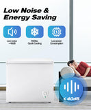 Chest Freezer 5.0 cu.ft Deep Freezer White Low Noise | Manual defrost, Applicable to Basement Apartment Home Garage OOTDAY