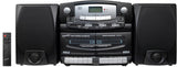 Supersonic Black Edition Vintage Bluetooth Stereo System Home Music Audio System, CD/MP3 Player, AM/FM Radio, Dual Cassette Player/Rec USB inputs, Detachable Speakers, AC/DC, (Remote Included)