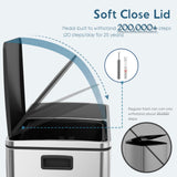 Dual Trash Can, 2 x 8 Gallon (2 x 30 L) Hands-Free Trash and Recycle Bin Combo