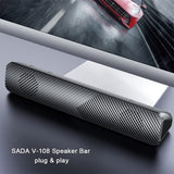 GAAHRQQQ Portable Speaker Bar Computer Speaker 4D Stereo HiFi Sound Wired Computer Sound Bar USB Powered Soundbar Speaker for PC TV