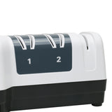 Chef'sChoice Hybrid Knife Sharpeners for 20-Degree Straight and Serrated Knives Combines Electric and Manual Sharpening With 100-Percent Diamond Abrasives And Precision Angle Guides, 3-Stage, White